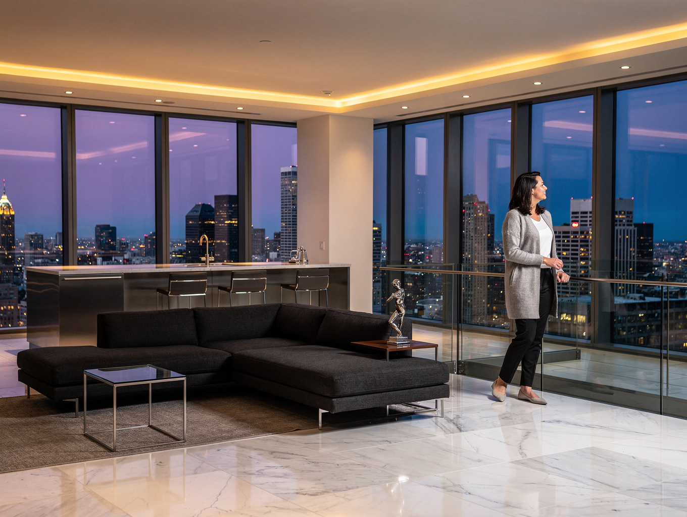 Upscale designer residential suite interior in Yorkville Toronto