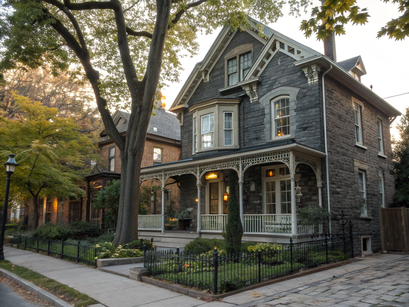 Classic Victorian townhouse exterior in The Annex