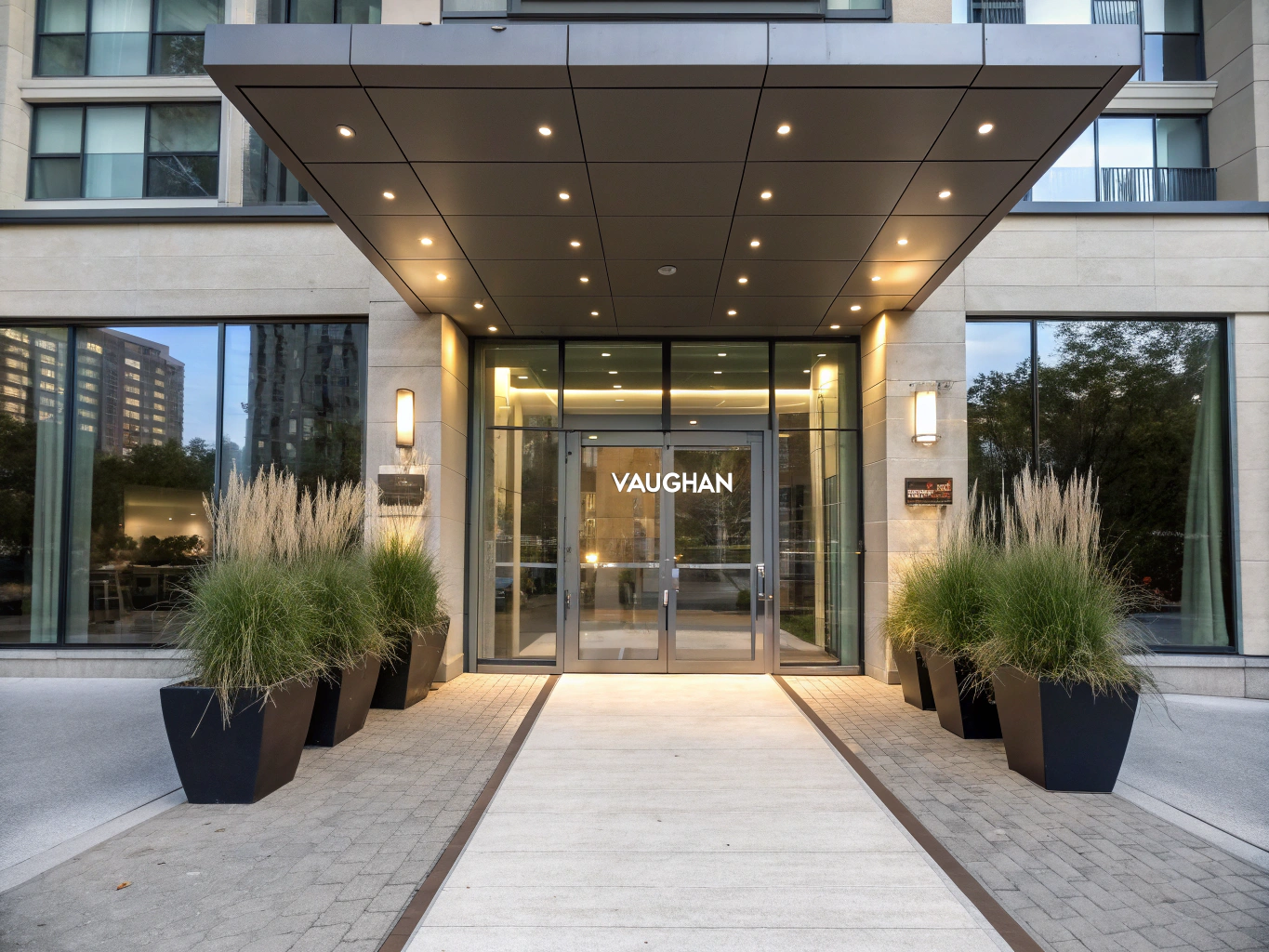 Luxury condo tower entrance on Avenue Road in Yorkville