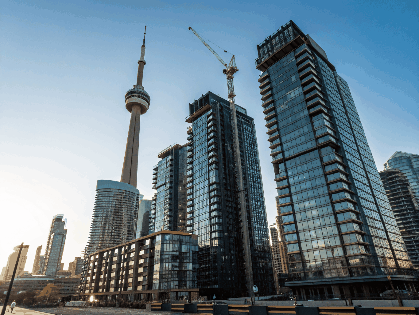 Contemporary lakeside condo exterior near Fort York Toronto