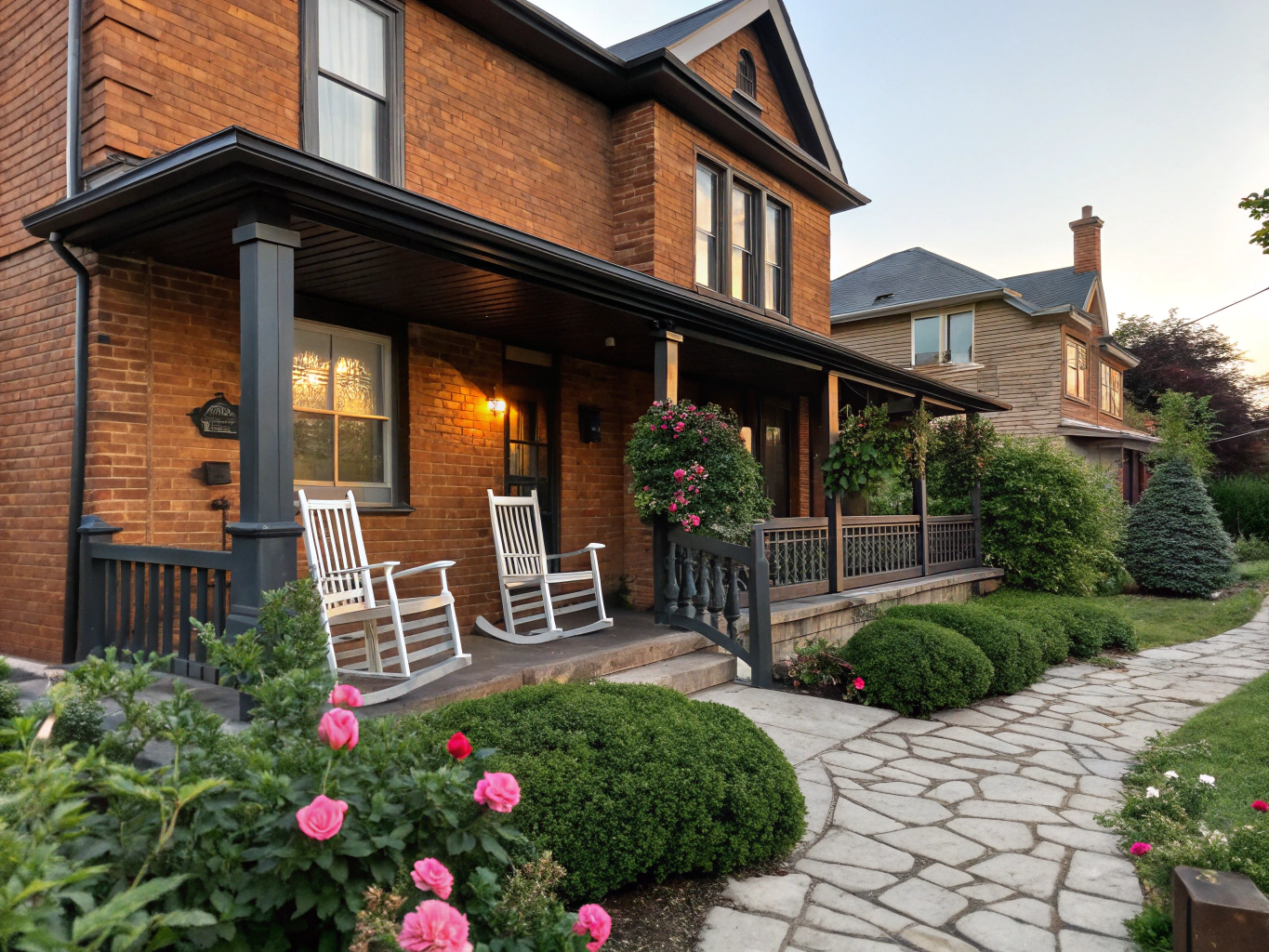 Brick detached residential heritage home along Roxborough Street in Rosedale