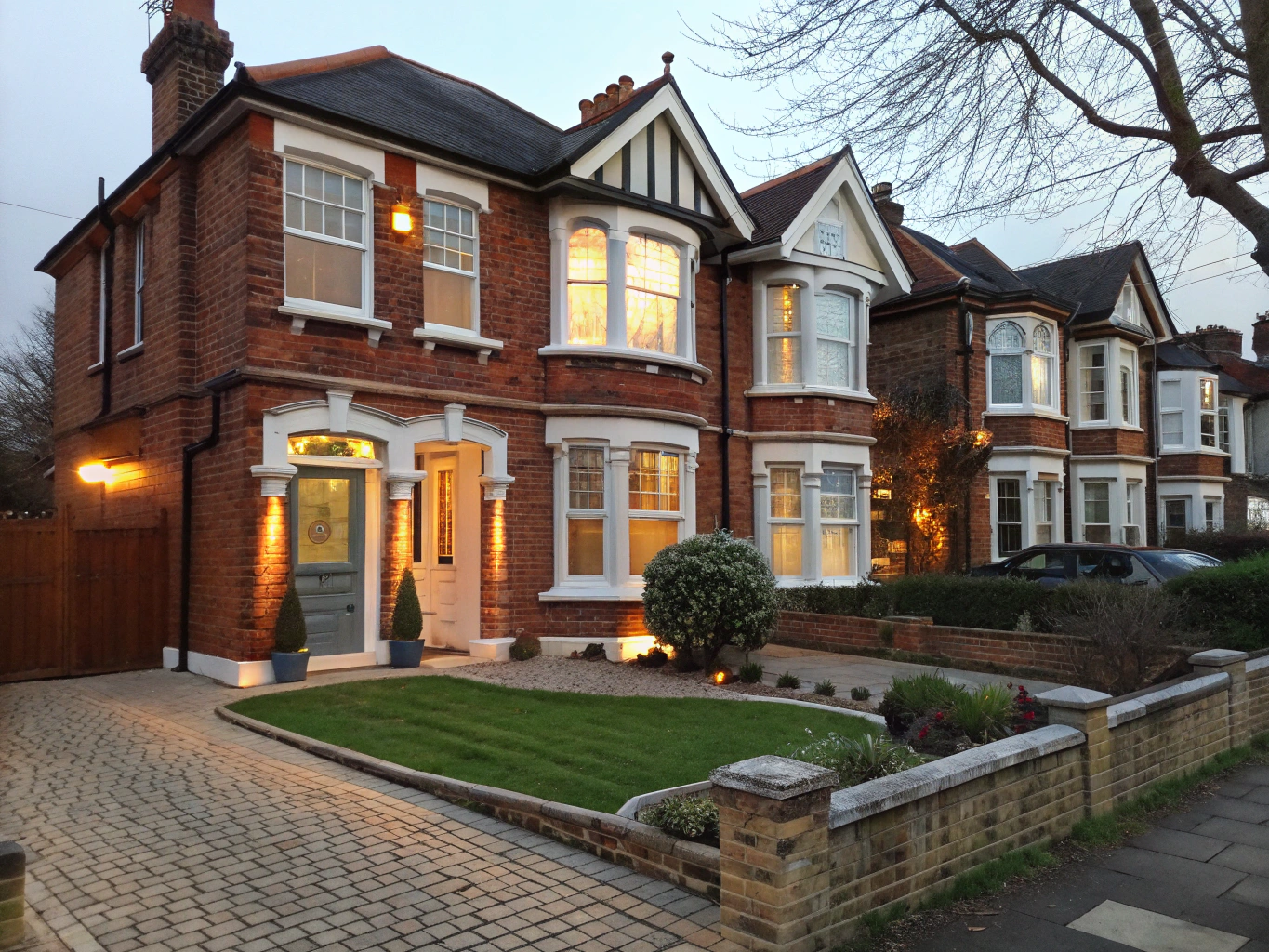 Victorian brick semi-detached residence on Admiral Road in The Annex