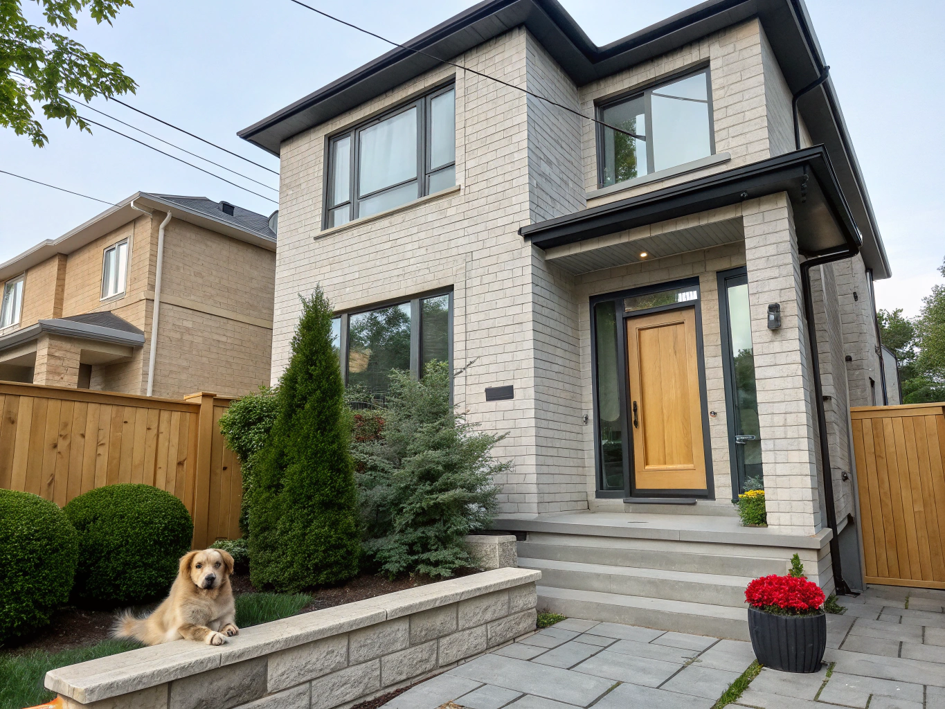 Custom contemporary townhouse exterior near Trinity Bellwoods Park