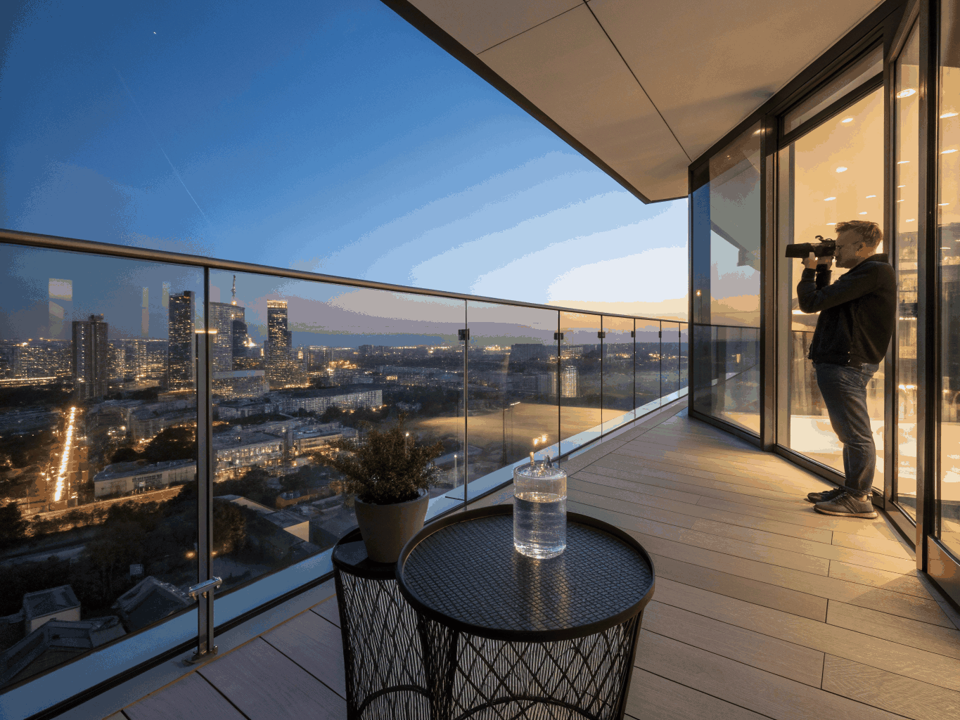Waterfront Toronto condo balcony overlooking the skyline